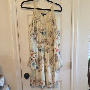 Floral Lace Trim Dress